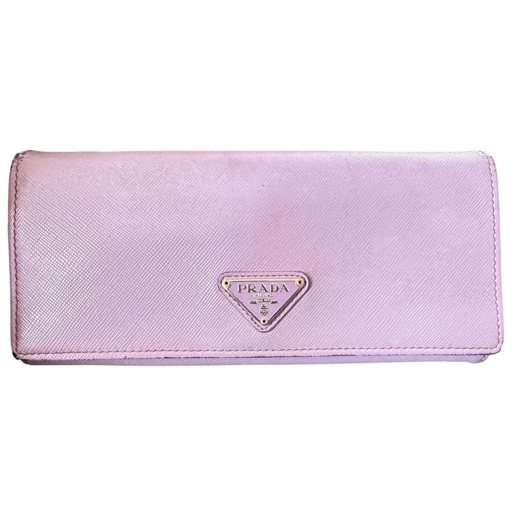 Prada Saffiano Leather Continental Wallet Lavender/Light Purple